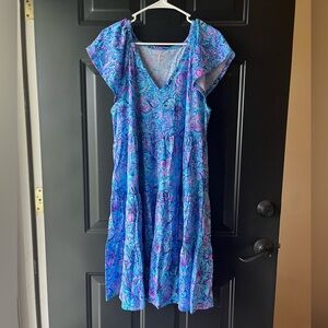 NWT Lilly Pulitzer Kawai Flutter Sleeve Swing Dress, Women’s size XL
